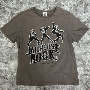 Official Signature Product  T-Shirt ELVIS PRESLEY Jailhouse Rock Size M Gray